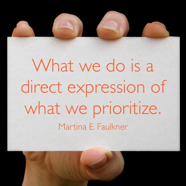 Priorities are tough. Not on the surface, I'll admit, but when you really dig deep - identifying priorities is tough. Taking inventory of not only the things you WANT to be priorities but also of the things you make priorities based on your actions or choices on a day-to-day basis is illuminating and humbling......

https://jenniferfrisk.com/priorities/