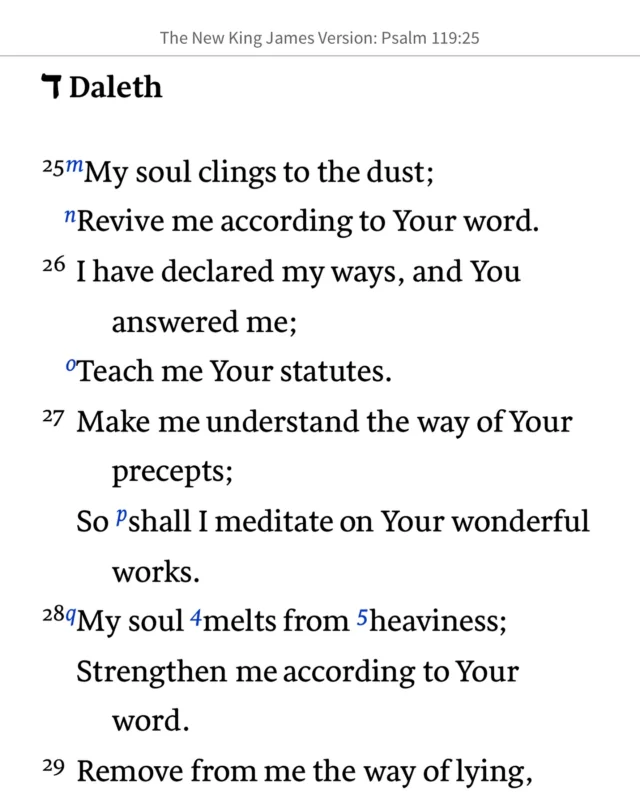 Ever think maybe your therapist is reading the same devotional you are? 🤣🤣

In all seriousness, I feel like God is really teaching me something lately, and I can’t wait to see the whole picture!

I love this passage in Psalms because it both acknowledges hard things and asks for revival.  It doesn’t pretend that everything is and has been perfect; it acknowledges that things aren’t great, but the psalmist still clings to hope and the commitment to God.

There’s something really pure in that, and there’s some real encouragement there. ❤️